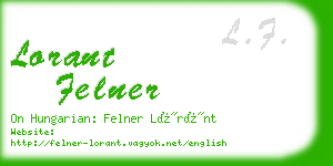 lorant felner business card